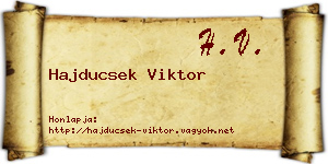 Hajducsek Viktor névjegykártya